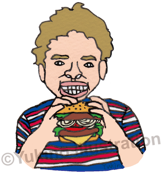 ハンバーガーを食べている少年 イラストレーターyukino1118のwebsite