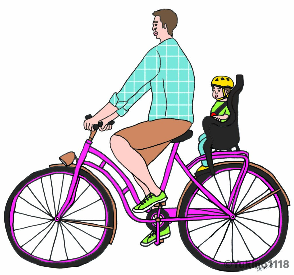 自転車サイクリング親子イラスト