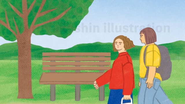 屋外公園自然女性歩く空鳥